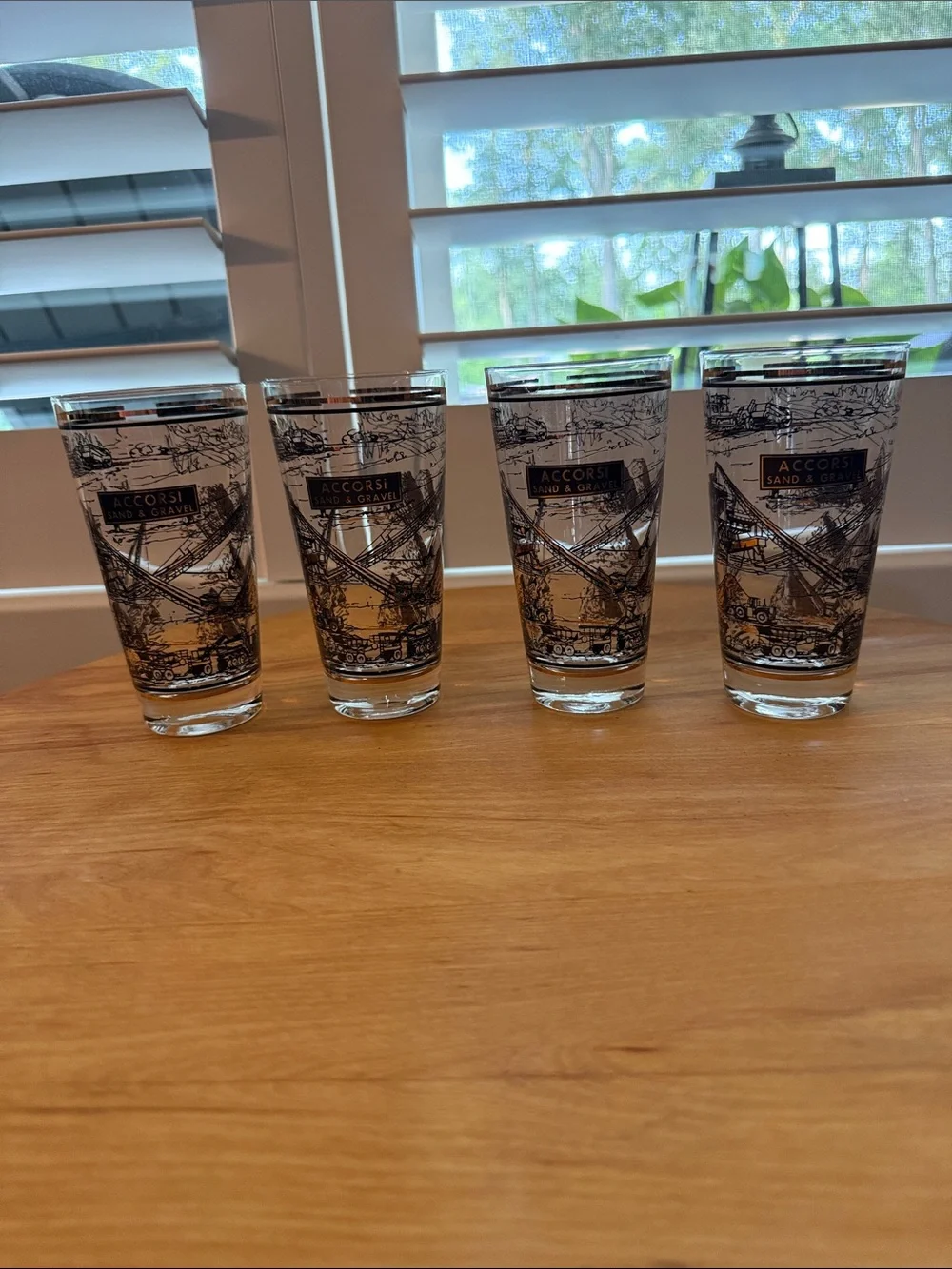 Vintage Accorsi Sand & Gravel Promotional Glasses – Set of 5